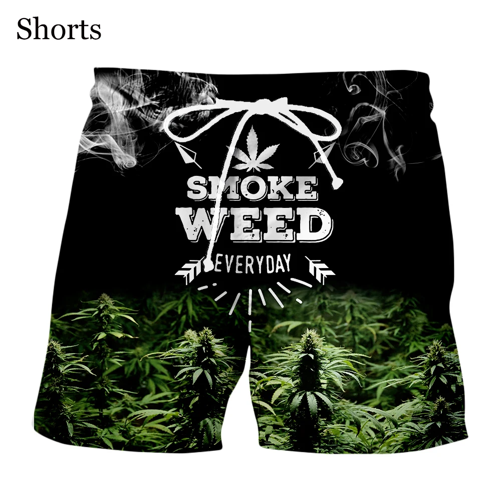 

New Arrive Popular Tobacco Weeds Fashion Men Women Tracksuits Crewneck Hip Hop Shorts Plus size S-7XL
