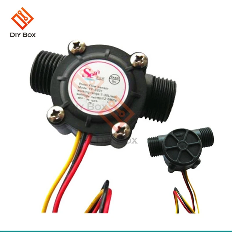 12V Water Flow Sensor DC 5-18V Flowmeter Hall Flow Sensor Water Control Liquid Flow Sensor Switch 1-30L/min 2.0MPa YF-S201
12V Water Flow Sensor DC 5-18V Flowmeter Hall Flow Sensor Water Control Liquid Flow Sensor Switch 1-30L/min 2.0MPa YF-S201