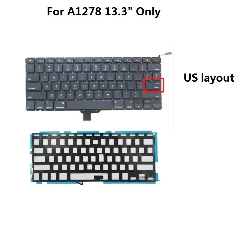 US Layout Laptop Keyboard Keypad With Backlight For Apple Macbook Pro A1278 13.3" 2009-2012
US Layout Laptop Keyboard Keypad With Backlight For Apple Macbook Pro A1278 13.3" 2009-2012
