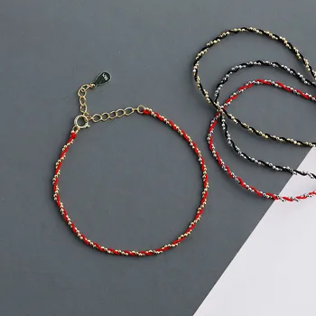 New style 925 sterling silver red rope bracelet fashion braided couple bracelet creative silver jewelry gift accessories
New style 925 sterling silver red rope bracelet fashion braided couple bracelet creative silver jewelry gift accessories
