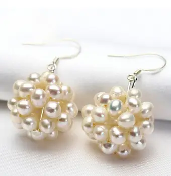 Free Shipping Selling Jewelry>>Pair Natural White Freshwater Pearl Cluster Sterling Silver Hook Dangle Earrings
Free Shipping Selling Jewelry>>Pair Natural White Freshwater Pearl Cluster Sterling Silver Hook Dangle Earrings