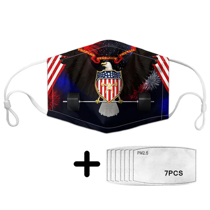 Nose Mouth Mask Print American Flag Elastic And Comfortable Face Masks Insert 7PCS Filters Polyester Unisex Cubreboca
Nose Mouth Mask Print American Flag Elastic And Comfortable Face Masks Insert 7PCS Filters Polyester Unisex Cubreboca