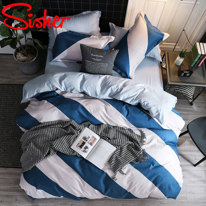 Geometric Stripe King Size Beddding Set Blue&White Brief Duvet Cover Sets Single Double Queen BedClothes Nordic Adult Bed Linens
Geometric Stripe King Size Beddding Set Blue&White Brief Duvet Cover Sets Single Double Queen BedClothes Nordic Adult Bed Linens