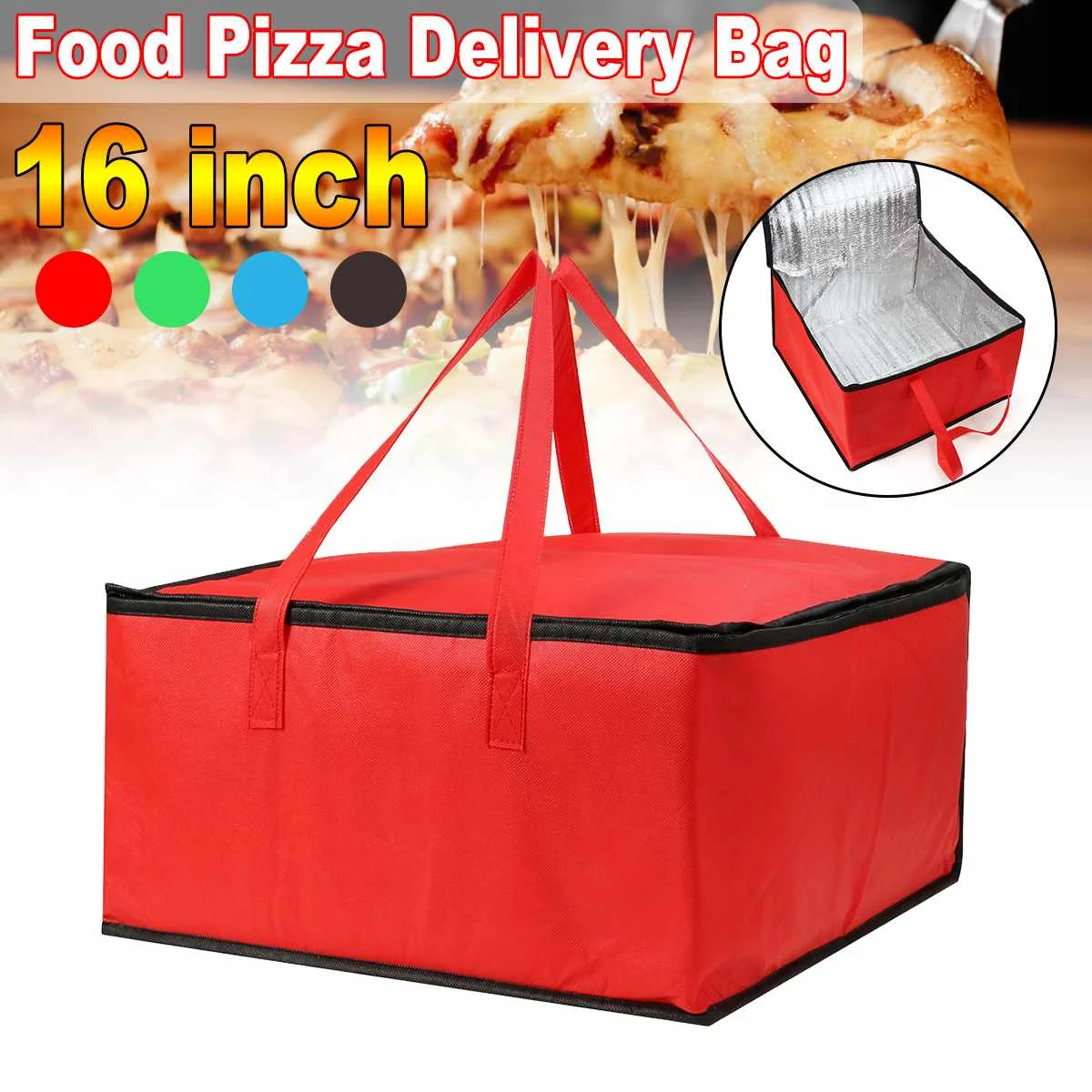 

16 Inch Insulated Bag Lunch Cooler Bag Insulation Folding Picnic Portable Ice Pack Food Thermal Food Delivery Bag Pizza
