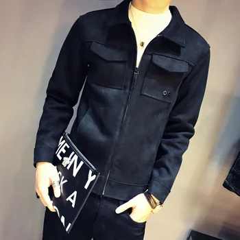 Qiu dong faux suede jacket handsome men's cultivate one's morality men's leisure metal tooling coat lapels
Qiu dong faux suede jacket handsome men's cultivate one's morality men's leisure metal tooling coat lapels