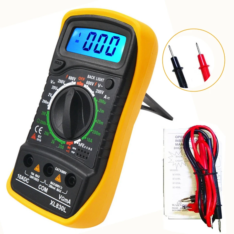 XL830L AC/DC LCD Digital Multimeter Portable Voltmeter Ammeter Ohm Tester Safety Handheld Meter Digital Multimeter Backlight
XL830L AC/DC LCD Digital Multimeter Portable Voltmeter Ammeter Ohm Tester Safety Handheld Meter Digital Multimeter Backlight