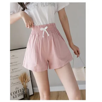 Shorts Femenino Summer High Waist Elastic Loose Cotton Linen Drawstring Bermuda Pocket 4XL 3XL L Pink Khahi Blue Black Plus Size
Shorts Femenino Summer High Waist Elastic Loose Cotton Linen Drawstring Bermuda Pocket 4XL 3XL L Pink Khahi Blue Black Plus Size
