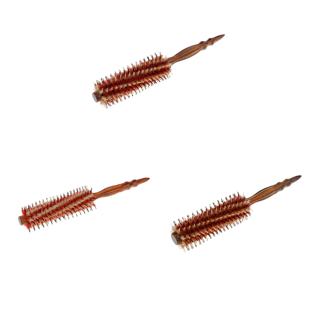 Round Wooden Bristle Hairbrush Hairdressing Curling Drying Hair Comb Brush Round Wooden Bristle Hairbrush Hairdressing Curling Drying Hair Comb Brush