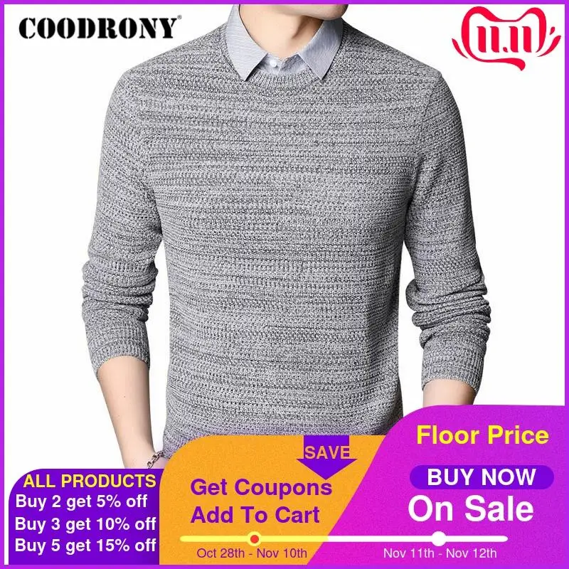 COODRONY Sweater Men Business Casual Shirt Collar Fake Two Pieces Pull Homme Autumn Winter New Arrival Cotton Pullover Men C1113
COODRONY Sweater Men Business Casual Shirt Collar Fake Two Pieces Pull Homme Autumn Winter New Arrival Cotton Pullover Men C1113