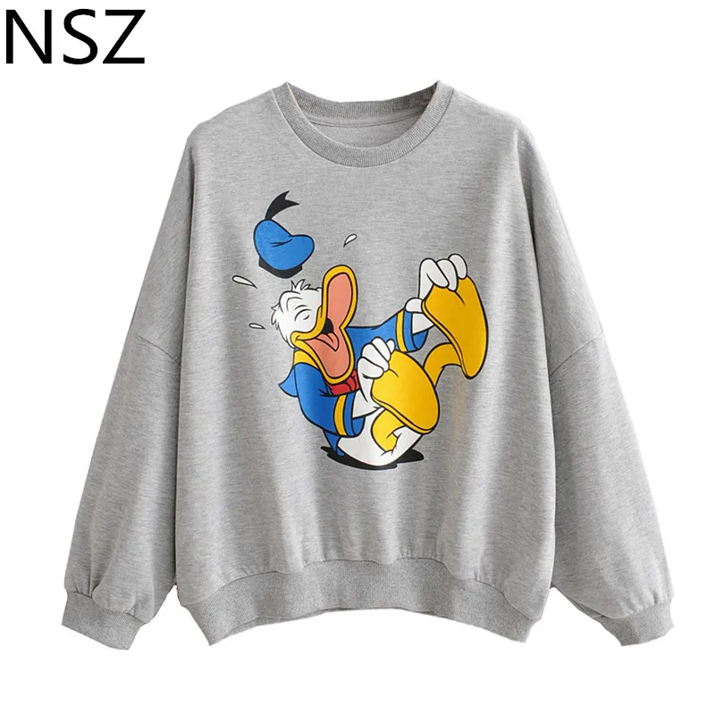 NSZ Women Long Sleeve Oversize Sweatshirt Cotton Gray Cartoon Pullovers Hoodies Round Collar Coat Fall Clothing Outwear
NSZ Women Long Sleeve Oversize Sweatshirt Cotton Gray Cartoon Pullovers Hoodies Round Collar Coat Fall Clothing Outwear