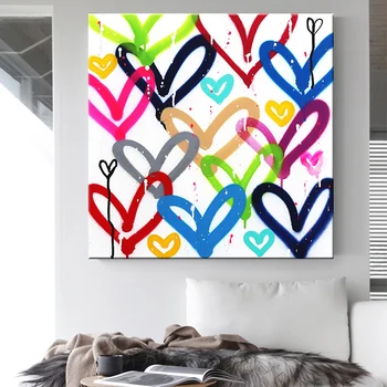 Scandinavian Style Love Poster Colorful Heart Shape Canvas Painting Wall Pictures For Living Room Nordic Decoration Home Art
Scandinavian Style Love Poster Colorful Heart Shape Canvas Painting Wall Pictures For Living Room Nordic Decoration Home Art