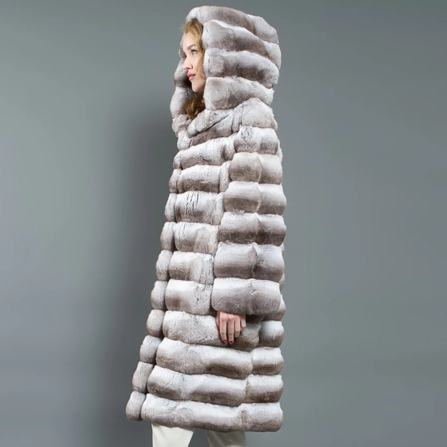 Knee-Length Fur Coat Women Hooded Fitted Rex Rabbit Fur Jacket Autumn Winter Warm Fashion Overcoat
Knee-Length Fur Coat Women Hooded Fitted Rex Rabbit Fur Jacket Autumn Winter Warm Fashion Overcoat