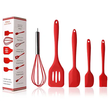 5Pcs/Set Silicone Cooking Tool Sets Egg Beater Spoon Spatula Oil Brush Kitchenware Kitchen Utensils Sets with Box
5Pcs/Set Silicone Cooking Tool Sets Egg Beater Spoon Spatula Oil Brush Kitchenware Kitchen Utensils Sets with Box