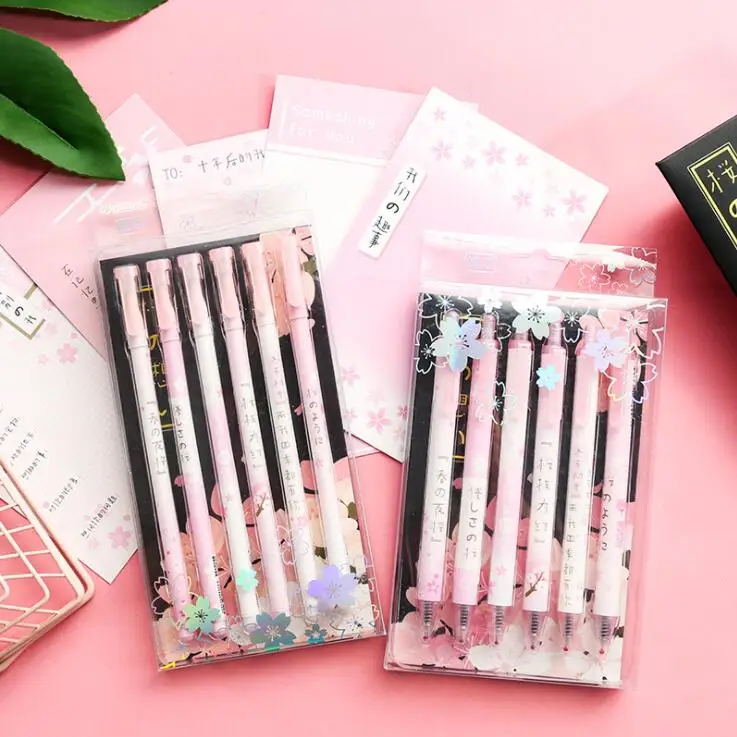 New 6pcs/lot Kawaii 0.55mm Starry Star Sakura Black Ink Gel Pen Neutral Ball Pen School Stationery Kids Girls Gift Free Cards
New 6pcs/lot Kawaii 0.55mm Starry Star Sakura Black Ink Gel Pen Neutral Ball Pen School Stationery Kids Girls Gift Free Cards