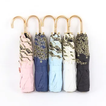 Umbrella Walking Golden Hook Curved Handle Parasol Double Layer Inverted Umbrella Embroidery Lace Windproof Folding Umbrella
Umbrella Walking Golden Hook Curved Handle Parasol Double Layer Inverted Umbrella Embroidery Lace Windproof Folding Umbrella