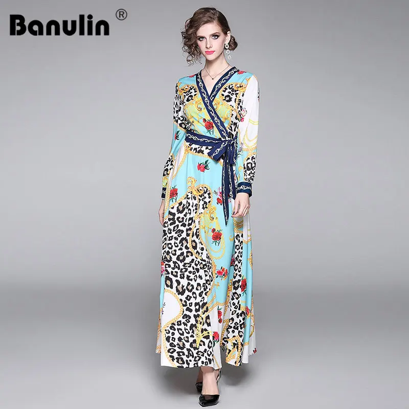 New 2019 Designer Runway Women Leopard Floral Print High Quality Spring Autumn Long Maxi Vestidos Robe Femme Bohemian Dress
New 2019 Designer Runway Women Leopard Floral Print High Quality Spring Autumn Long Maxi Vestidos Robe Femme Bohemian Dress