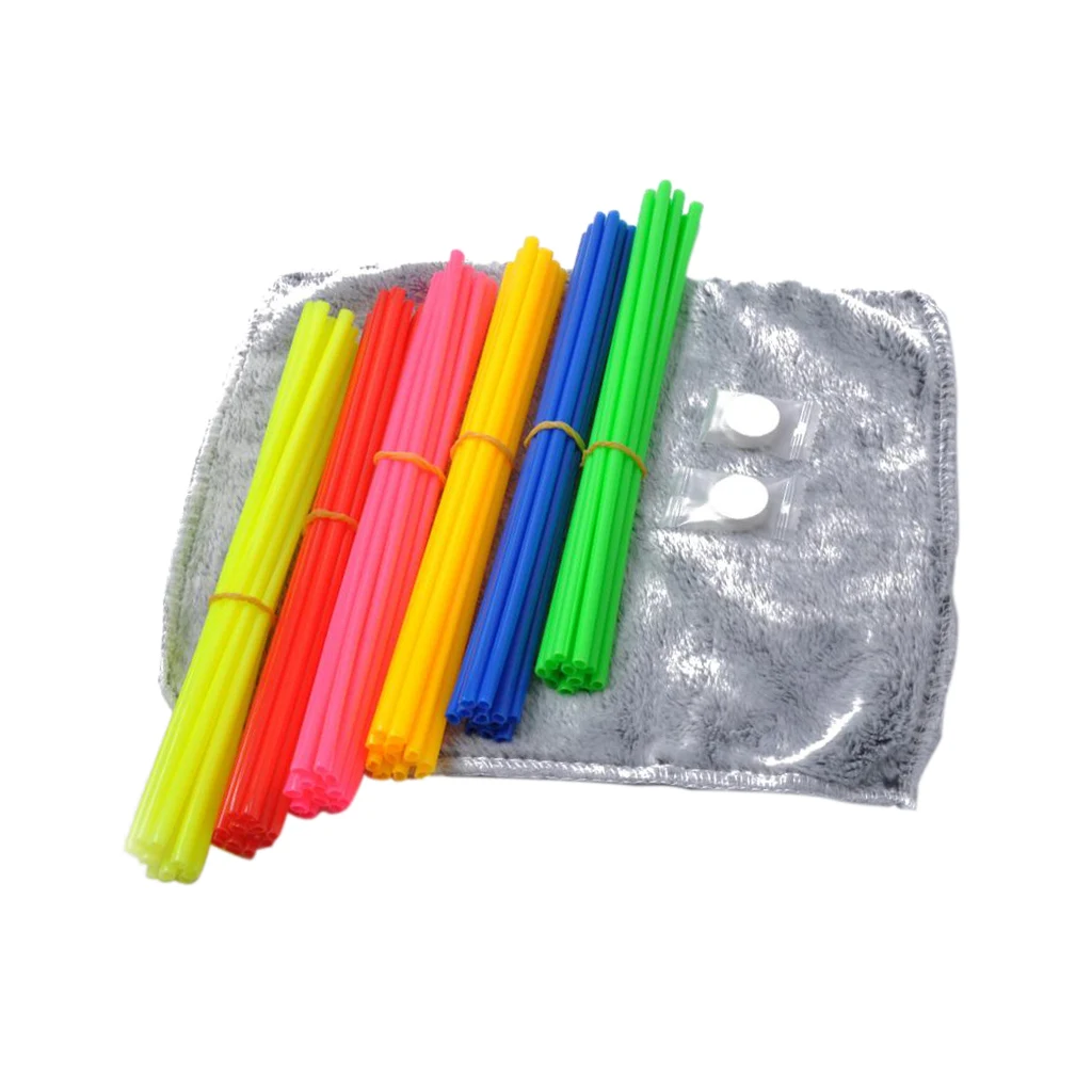 72Pcs Wheel Spoke Skin Cover Wrap W/ Towel Kit For Motorcycle Motocross 72Pcs Wheel Spoke Skin Cover Wrap W/ Towel Kit For Motorcycle Motocross
