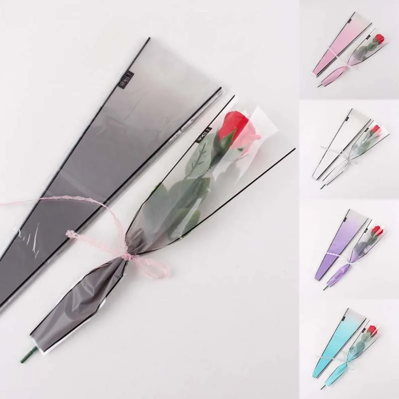 5pcs Single Rose Plastic Package Transparent Flower Bouquet Wrapping Cone Shape Floral Packaging Bag Valentine's Day Flowers Bag
5pcs Single Rose Plastic Package Transparent Flower Bouquet Wrapping Cone Shape Floral Packaging Bag Valentine's Day Flowers Bag