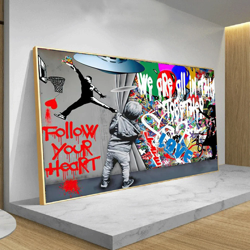 

Abstract Graffiti Art Canvas Painting Poster And Prints Wall Art Banksy Colorful Paintings For Living Room Decoration Home Decor