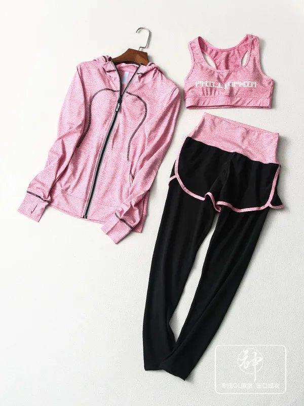 One/'s 2019 chun xin Sports Yoga Fitness Running Breathable Sweat Absorbing Quick Drying Clothes Three-piece Set-Entity One/'s 2019 chun xin Sports Yoga Fitness Running Breathable Sweat Absorbing Quick Drying Clothes Three-piece Set-Entity