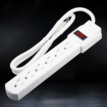 Practical Board Durable Accessories Portable Home Office With 6 Outlet Plug Sockets Flame Retardant Surge Protector Power Strip