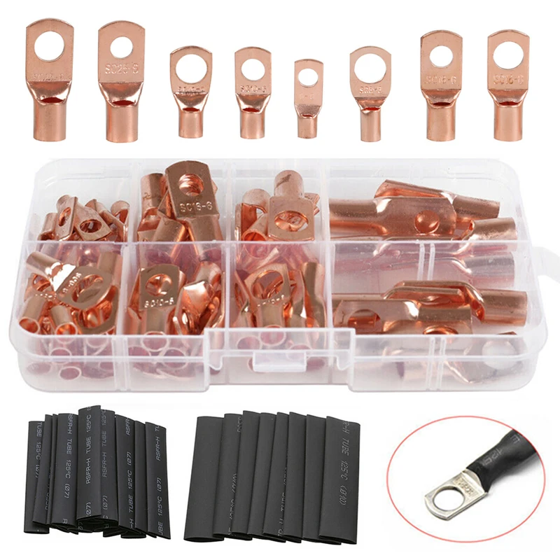 140PCS Copper Tube Terminals Heat Shrink Welding Ring Lug Wire Connectors Terminal Garden Parts
140PCS Copper Tube Terminals Heat Shrink Welding Ring Lug Wire Connectors Terminal Garden Parts