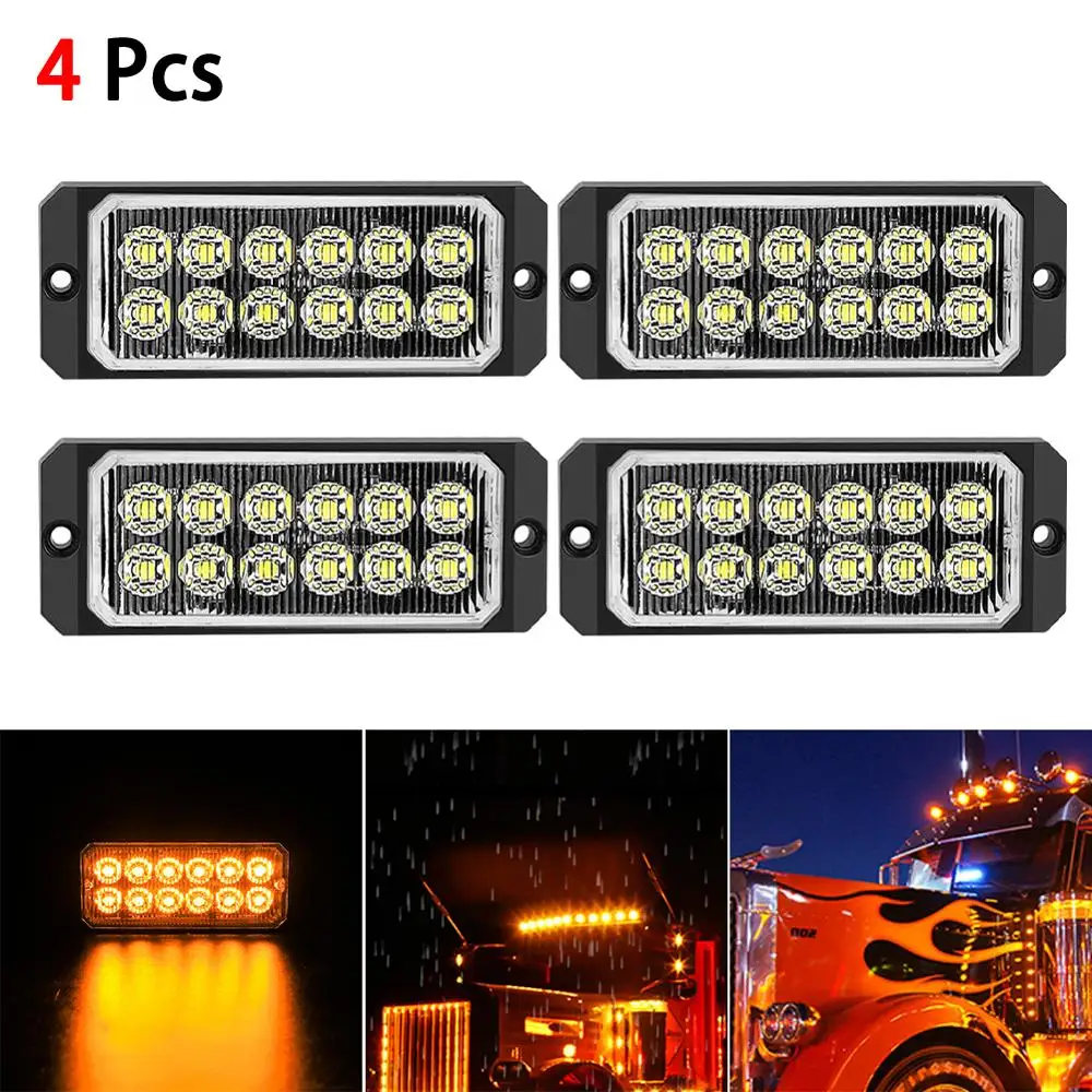 4pcs Amber 36W 12 LED Car Truck Emergency Strobe Light Work Light Bar Beacon Flash Police Lights Daytime Running light
4pcs Amber 36W 12 LED Car Truck Emergency Strobe Light Work Light Bar Beacon Flash Police Lights Daytime Running light