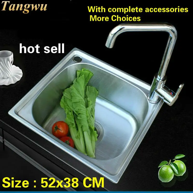 

Free shipping Hot sell 304 stainless steel balcony kitchen sink mini ordinary single slot 52x38 CM