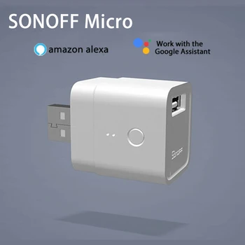 SONOFF Micro 5V Wifi USB Smart Adaptor Smart eWelink App Remote control Compatible with Alexa Amazon Google Home Assistant