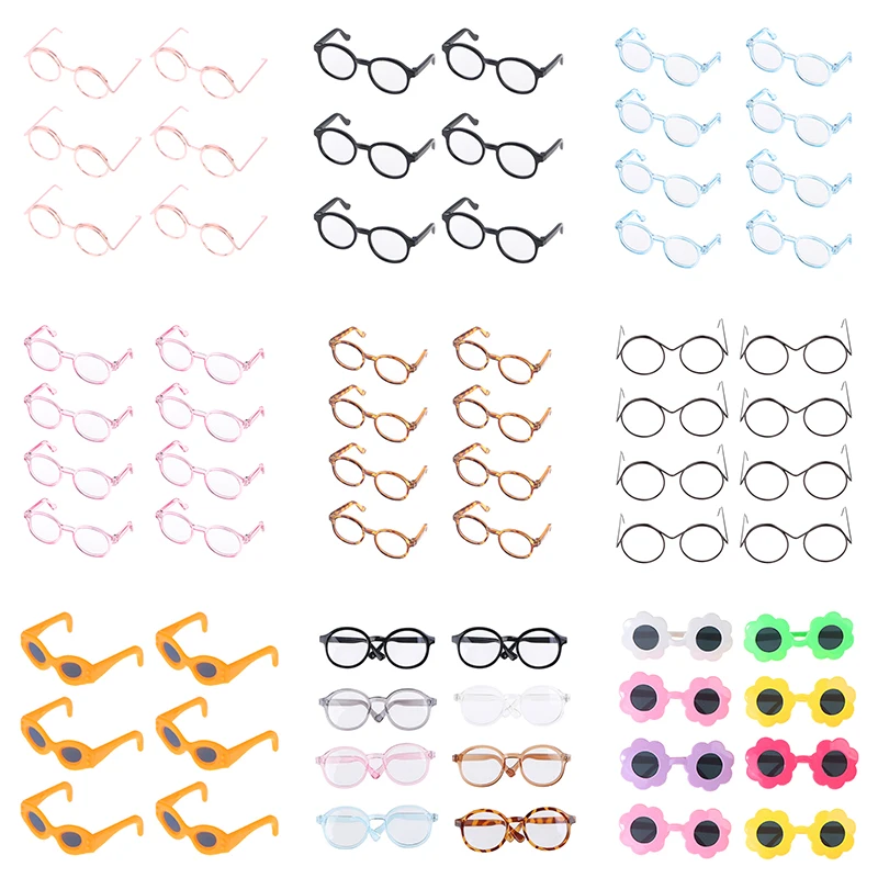 

Dollhouse Miniature New Plastic Transparent Eyeglasses For 1/6 Dolls Accessories Mini Eyewear Glasses Doll Sunglasses