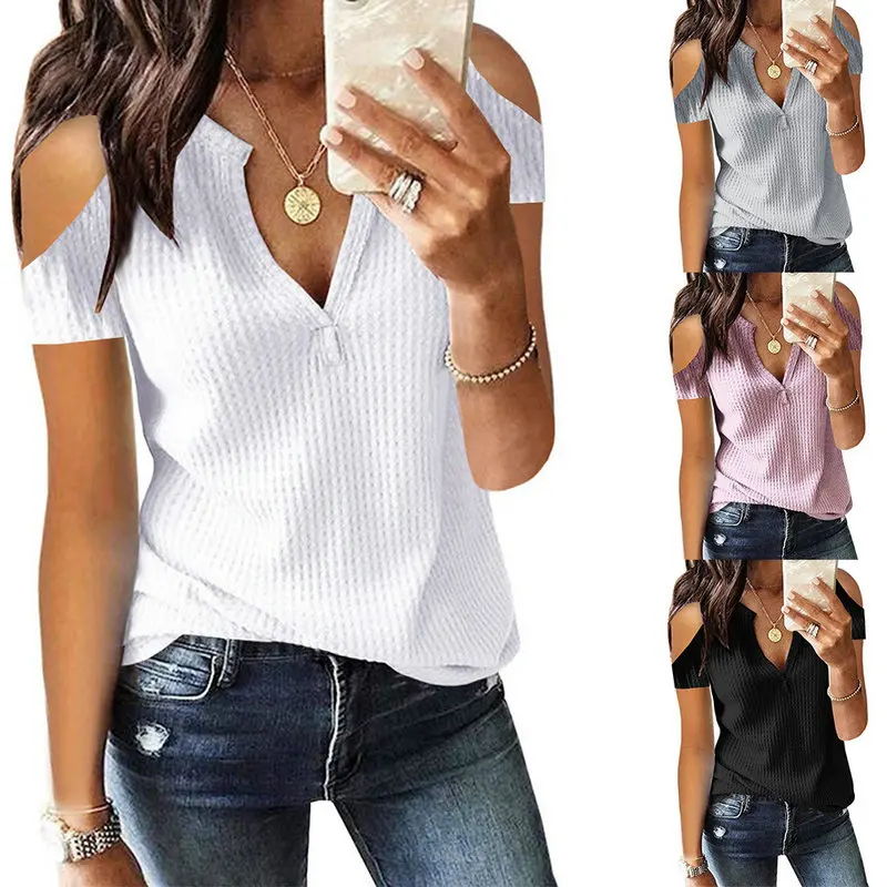Summer New Simple Short-Sleeved Ladies Strapless Short-Sleeved Solid Color T-Shirt
Summer New Simple Short-Sleeved Ladies Strapless Short-Sleeved Solid Color T-Shirt
