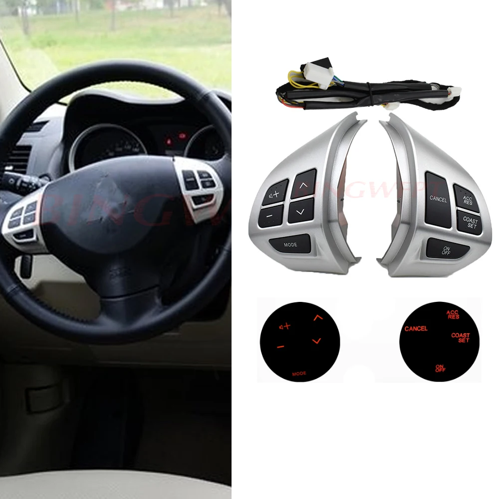 For Mitsubishi ASX 2007-2012 Outlander Steering wheel control buttons with cables silver buttons /
For Mitsubishi ASX 2007-2012 Outlander Steering wheel control buttons with cables silver buttons /
