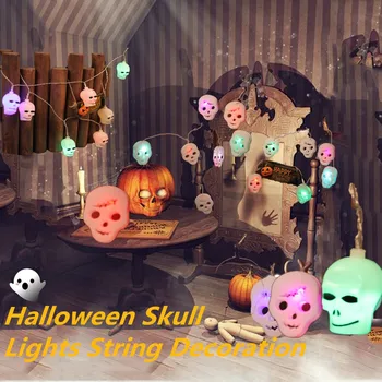 Hanging Halloween Skull Light String Decoration Light 20LED Lights Light String Battery or USB 5V Ins Style Decorative Light 
Hanging Halloween Skull Light String Decoration Light 20LED Lights Light String Battery or USB 5V Ins Style Decorative Light