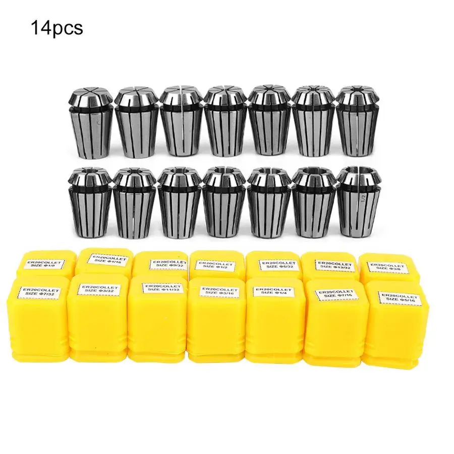 14Pcs ER20 Spring Chuck Accurate CNC Engraving Milling Machine Industrial Accessories For CNC Lathe Milling Chuck
14Pcs ER20 Spring Chuck Accurate CNC Engraving Milling Machine Industrial Accessories For CNC Lathe Milling Chuck