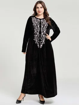 Plus size Women Fashion Embroidery Velvet dress Muslim abaya Dress islamic ramadan Robe kaftan dubai Abaya dress turkish dresses
Plus size Women Fashion Embroidery Velvet dress Muslim abaya Dress islamic ramadan Robe kaftan dubai Abaya dress turkish dresses