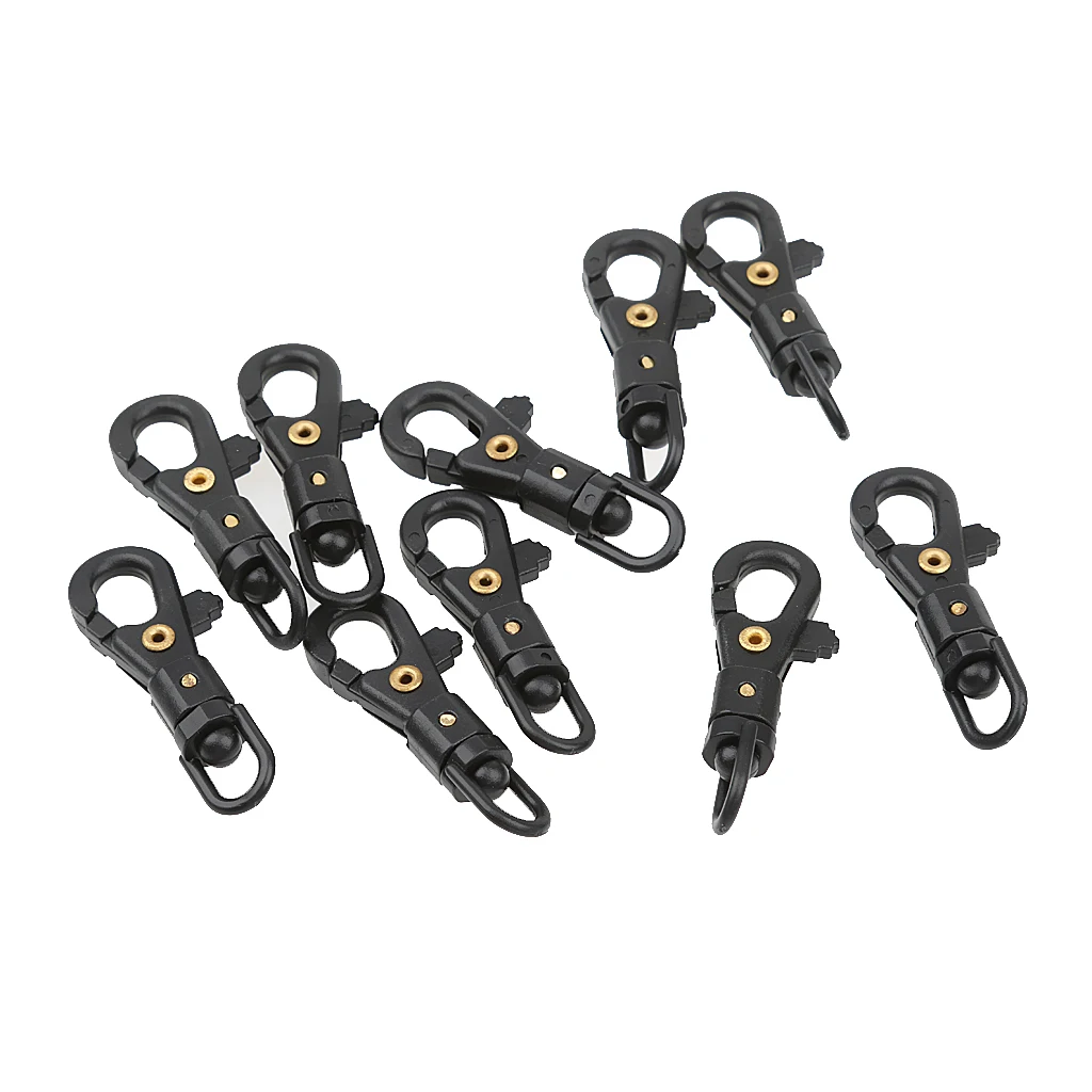 Lot 10pcs Black Plastic Rotating Snap Hooks Lanyard Buckle Clip Paracord Lot 10pcs Black Plastic Rotating Snap Hooks Lanyard Buckle Clip Paracord