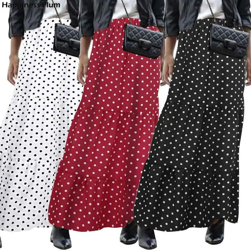 Women Vintage High Waist Polka Dot Skirts Summer Bohemian Long Skirts Casual Beach Party Vestido Faldas Saia Femme Jupe 7 
Women Vintage High Waist Polka Dot Skirts Summer Bohemian Long Skirts Casual Beach Party Vestido Faldas Saia Femme Jupe 7