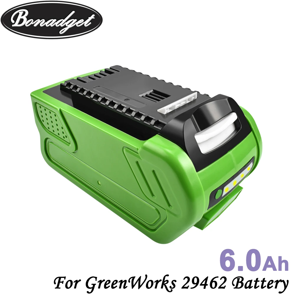 Bonadget 40V 6000mAh аккумуляторная батарея для GreenWorks 29462 29472 29282G MAX GMAX Замена