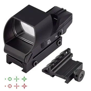 Outdoor Hunting Reflex Sight - Red & Green Dot Gun Sight Scope (4 Reticles) with 45 Degree Rail Mount - Upgraded On/Off Switch
Outdoor Hunting Reflex Sight - Red & Green Dot Gun Sight Scope (4 Reticles) with 45 Degree Rail Mount - Upgraded On/Off Switch