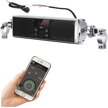 Wireless Motorcycle Stereo Speaker with APP Control, Audio Sound System MP3 USB FM 7/8-1 inch Handlebar Mount
Wireless Motorcycle Stereo Speaker with APP Control, Audio Sound System MP3 USB FM 7/8-1 inch Handlebar Mount