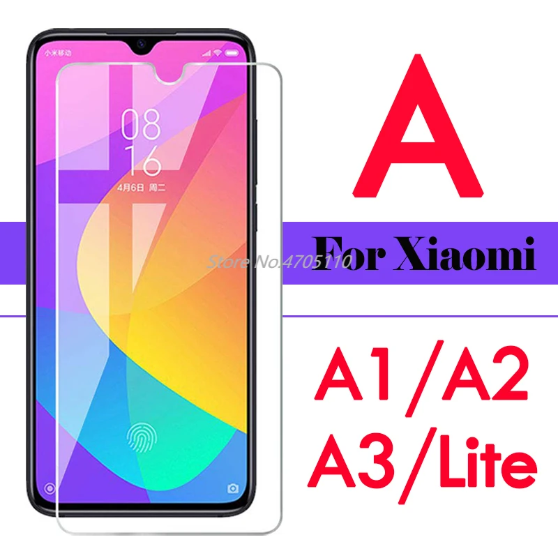 For Xiaomi A3 Protective Glass Mi A2 Lite A1 Screen Protector on Ksiomi My A 1 2 3 2A 3A A2Lite Redmi Note 4 Tempered Film | Мобильные