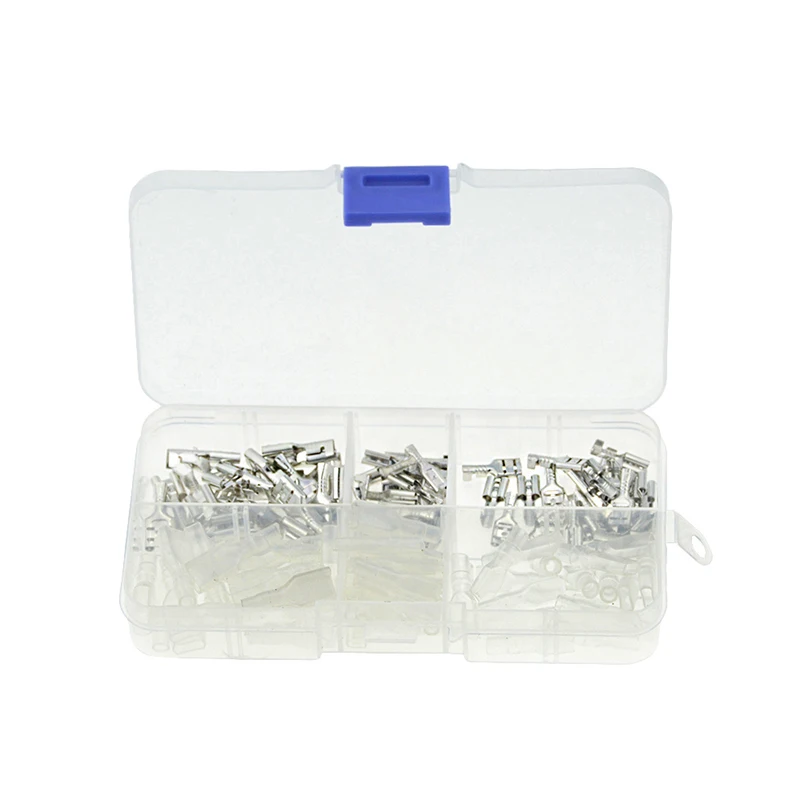 120PCS/box Silver Insulated Wire Connector Electrical Wire Crimp Terminals 2.8 4.8 6.3mm Spade Connectors Assortment Kit
120PCS/box Silver Insulated Wire Connector Electrical Wire Crimp Terminals 2.8 4.8 6.3mm Spade Connectors Assortment Kit