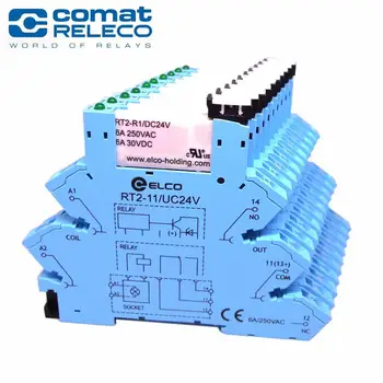 RELECO RT2-11/UC24V RT2-R1/DC24V 6A 1CO Slim Relay Mount On Screwless Socket with LED and Protection Circuit24VDC/AC Wafer relay
RELECO RT2-11/UC24V RT2-R1/DC24V 6A 1CO Slim Relay Mount On Screwless Socket with LED and Protection Circuit24VDC/AC Wafer relay