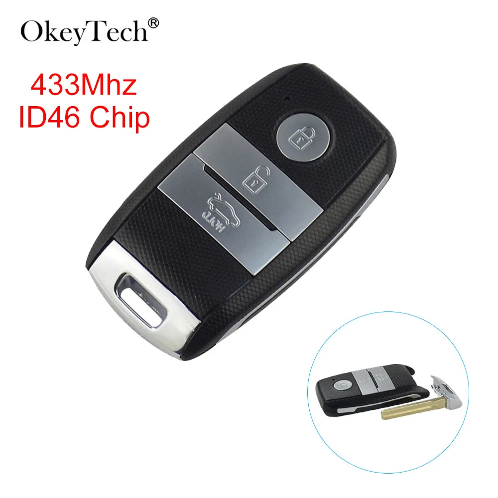 OkeyTech 3 кнопки 433 МГц ID46 пульт дистанционного управления автомобильный ключ для Kia