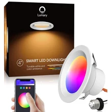 Lumary Smart Recessed Light 4'' 9W Wi-Fi LED Downlight RGBWW Music Sync Simple Retrofit Installation Compatible with Alexa
Lumary Smart Recessed Light 4'' 9W Wi-Fi LED Downlight RGBWW Music Sync Simple Retrofit Installation Compatible with Alexa