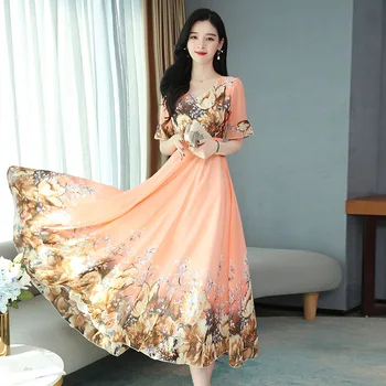 2020 Summer New Dress, Korean-Style plus Size Chiffon Dress, Printed Waist Hugging Slim-Fit Beach Dress, over-the-Knee Dress
2020 Summer New Dress, Korean-Style plus Size Chiffon Dress, Printed Waist Hugging Slim-Fit Beach Dress, over-the-Knee Dress