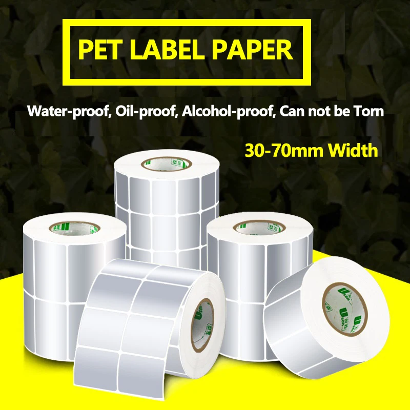 Label Sticker 30-70mm width Thermal Transfer Silver PET Label Waterproof Tearproof oilproof Accept Customer Order
Label Sticker 30-70mm width Thermal Transfer Silver PET Label Waterproof Tearproof oilproof Accept Customer Order