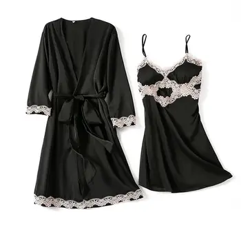 2020 New 2PCS Nighty&Robe Set Women Sleepwear Sexy Bride Bridesmaid Wedding Robe Bathrobe Satin Nightgown Nightdress Homewear
2020 New 2PCS Nighty&Robe Set Women Sleepwear Sexy Bride Bridesmaid Wedding Robe Bathrobe Satin Nightgown Nightdress Homewear