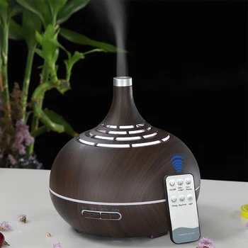 400ml Silver mouth Dark Wood Remote Control Ultrasonic Air Humidifier Aroma Essential Oil Diffuser with Grain 7 Color Changing
400ml Silver mouth Dark Wood Remote Control Ultrasonic Air Humidifier Aroma Essential Oil Diffuser with Grain 7 Color Changing