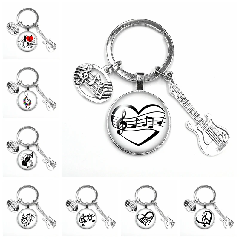1pcs 2020 Super Keychain Gift Fashion Personality Note Guitar Glass Convex Keychain Wallet Pendant Jewellery 
1pcs 2020 Super Keychain Gift Fashion Personality Note Guitar Glass Convex Keychain Wallet Pendant Jewellery